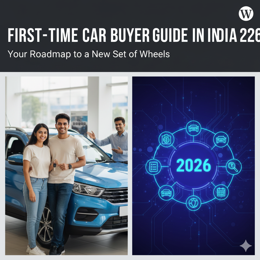 First-time car buyer receiving keys to a new car at an Indian dealership.