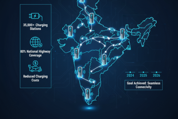 EV charging infrastructure in India with electric car charging station